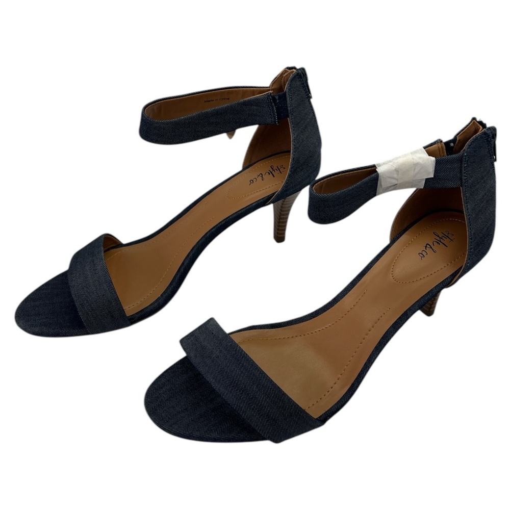 NWOT Style & Co. Womens Paycee Denim Stacked Heel Dress Sandals, Size 10W - Picture 1 of 9